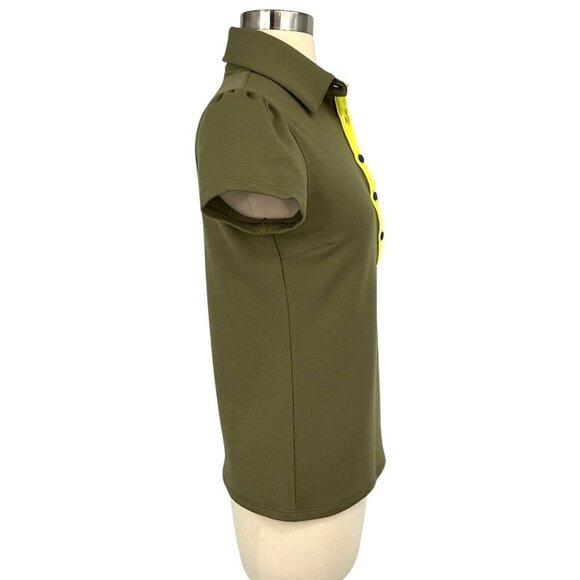 Pirdie Polo Shirt Size S Olive Green Short Sleeve Collared Golf Tennis - Picture 5 of 8